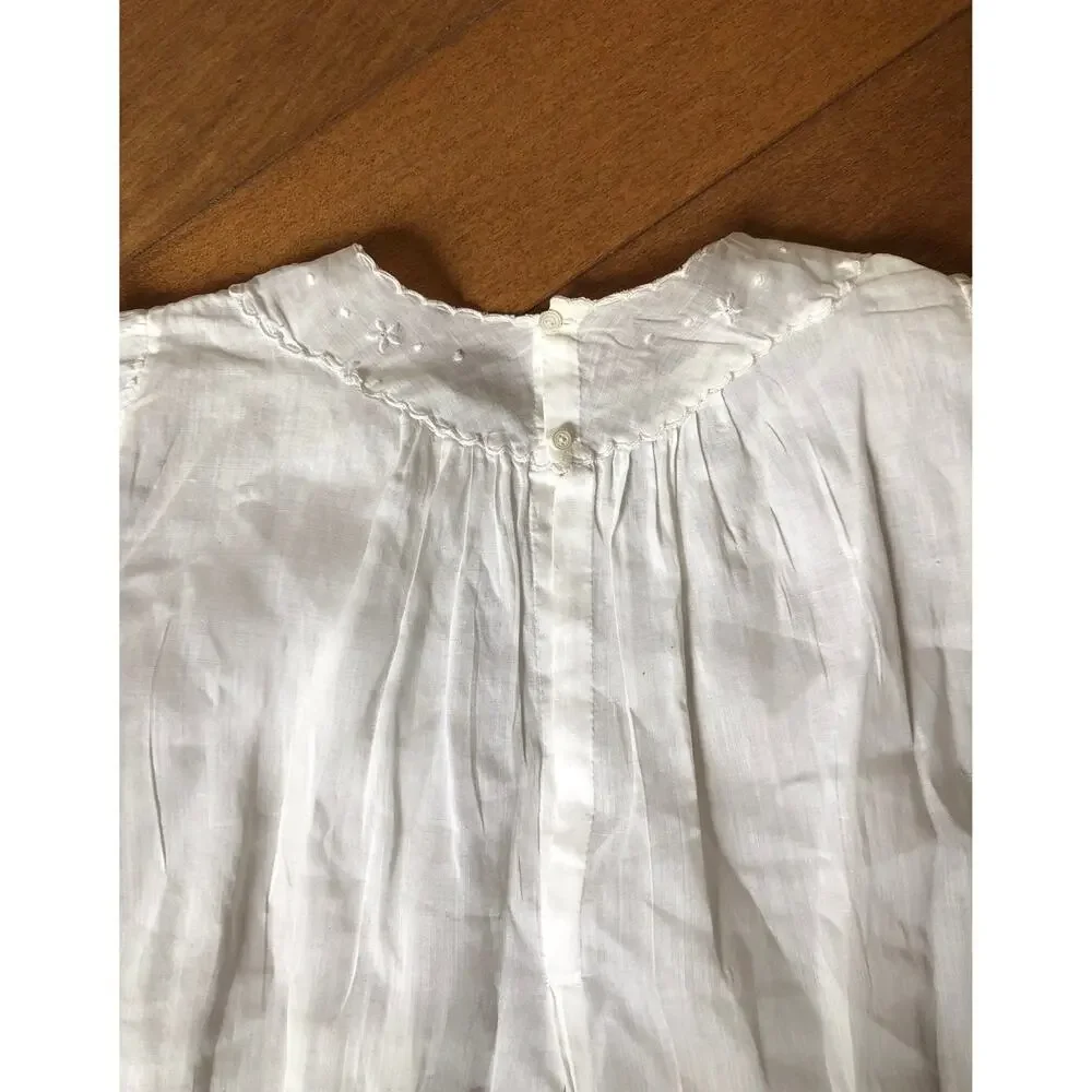 Vintage handmade Embroidered Dresses pink & white 12-18 months